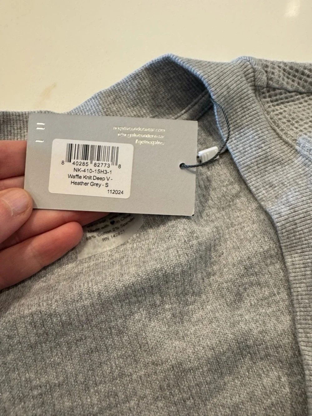 Negative Underwear Waffle Knit Lounge Set in Light Gray - Picture 2 of 13